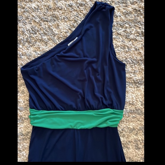 Velvet Torch One shoulder jumpsuit navy green Juniors size L - Picture 13 of 16